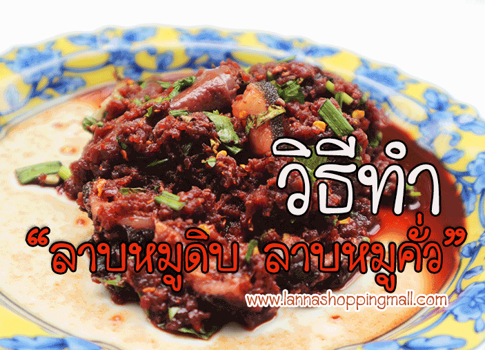 วิธีทำลาบหมูดิบ ลาบเมือง ลาบหมูคั่ว